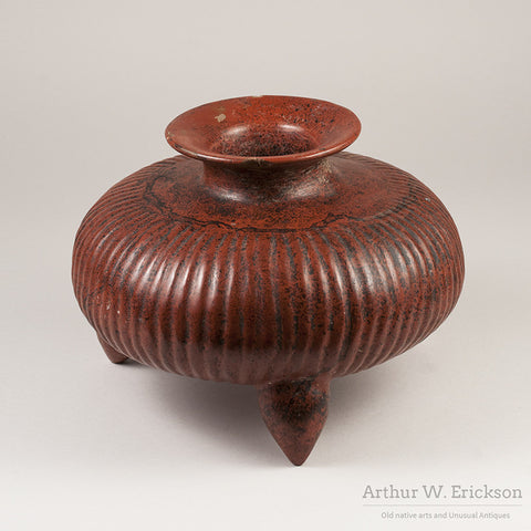 Colima Gadrooned Terracotta Jar - Arthur W. Erickson - 2