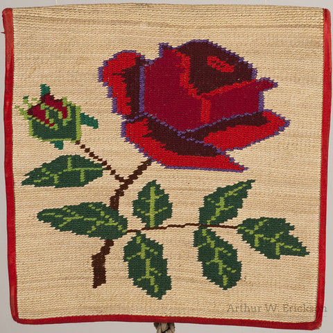 Cornhusk Belt Pouch with Rose Design - Arthur W. Erickson - 2