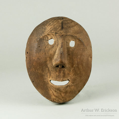 Old Eskimo Carved Wood Dance Mask