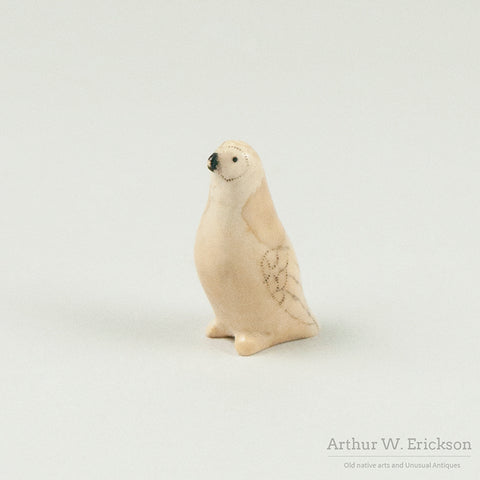 Eskimo Carved Ivory Standing Bird