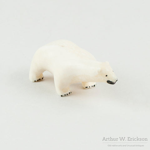 Eskimo Carved Walrus Ivory Bear