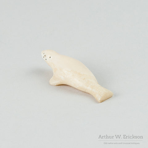 Eskimo Carved Basking Ivory Seal