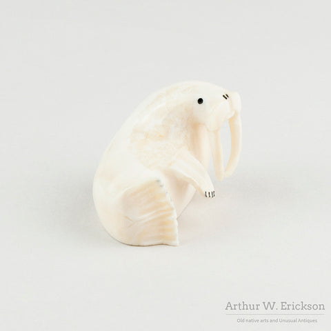 Small Ivory Walrus with Long Tusks