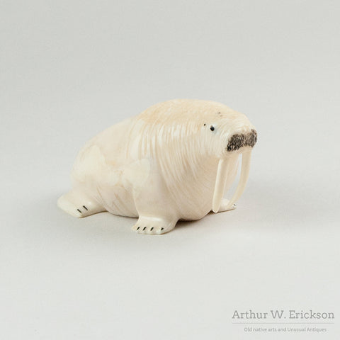 Husky Eskimo Carved Walrus by Lincoln Milligrock