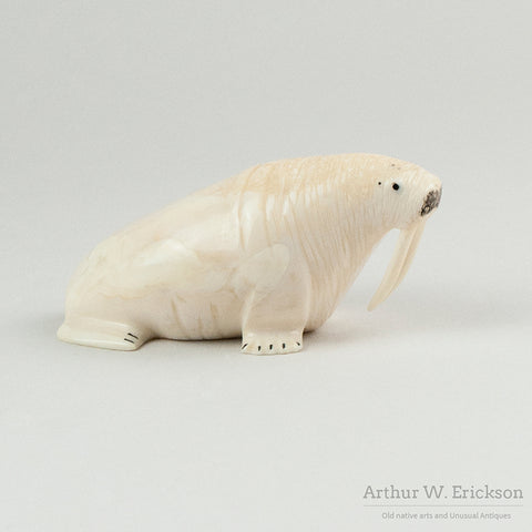 Husky Eskimo Carved Walrus by Lincoln Milligrock