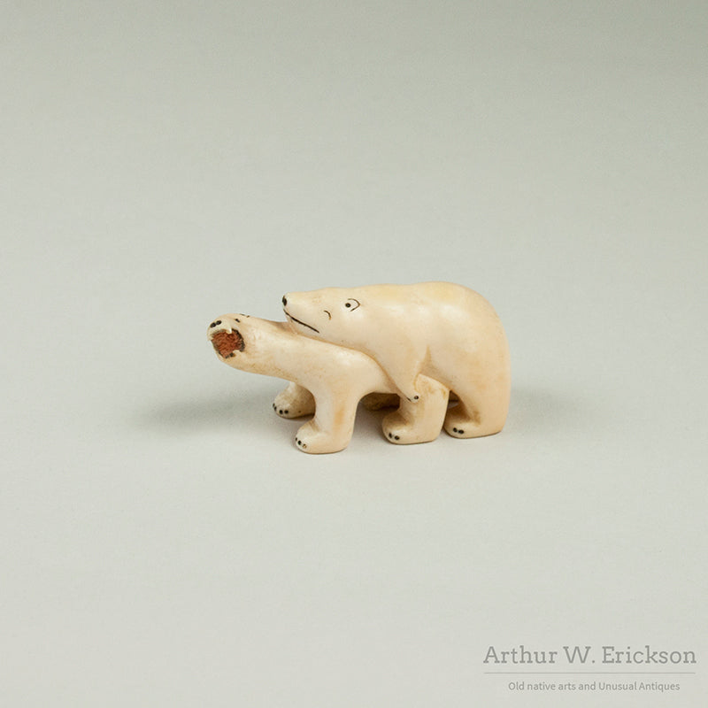 Eskimo Carved Bears in Love