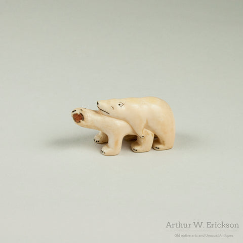 Eskimo Carved Bears in Love