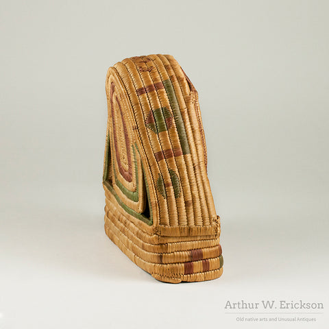 Eskimo Folk Art Basketry Clock