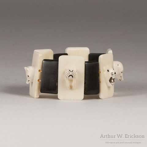 Eskimo Ivory Carved and Scrimshawed Bracelet - Arthur W. Erickson - 6