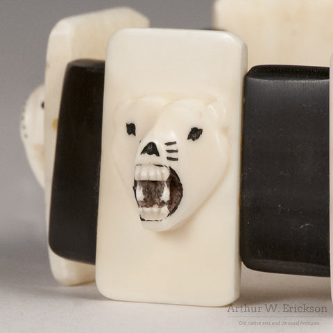 Eskimo Ivory Carved and Scrimshawed Bracelet - Arthur W. Erickson - 8