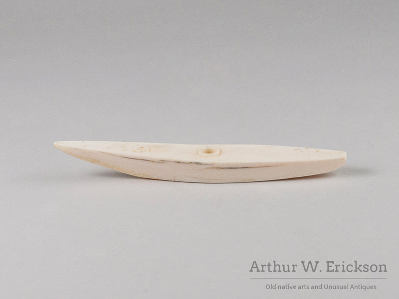 Eskimo Miniature Walrus Ivory Kayak