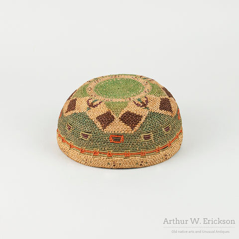 Exceptionally Fine Raffia Basketry Hat