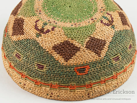 Exceptionally Fine Raffia Basketry Hat