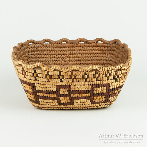 Canadian Salish Small Fully Imbricated Basket