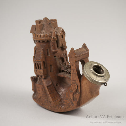 German Wood Carved Castle Pipe - Arthur W. Erickson - 6