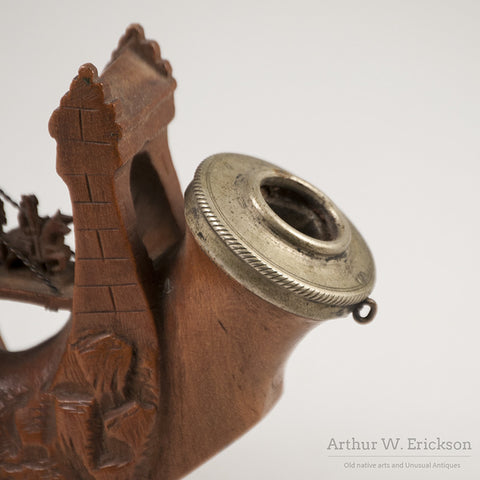 German Wood Carved Castle Pipe - Arthur W. Erickson - 12