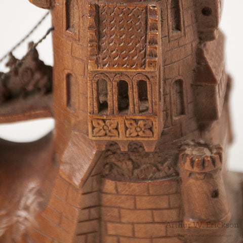 German Wood Carved Castle Pipe - Arthur W. Erickson - 15