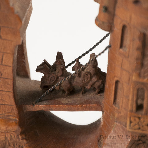German Wood Carved Castle Pipe - Arthur W. Erickson - 16