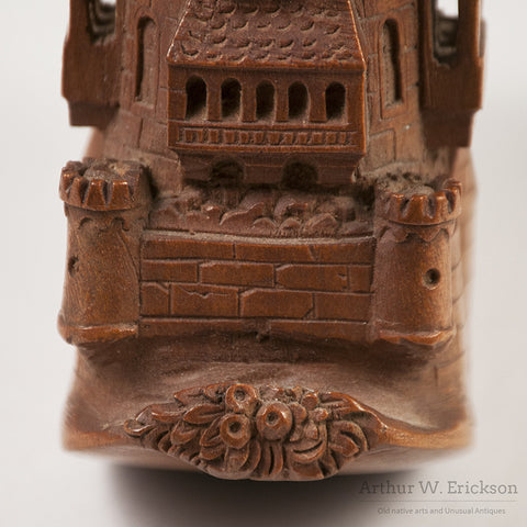 German Wood Carved Castle Pipe - Arthur W. Erickson - 17