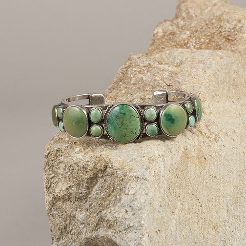 1940's Navajo Green Turquoise Bracelet
