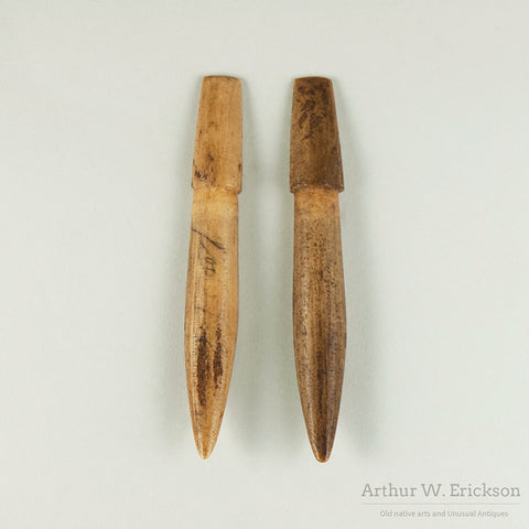 Two Halves of a Makah Composite Whale Harpoon
