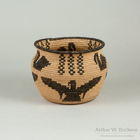 Havasupai Figured Coiled Jar Shaped Basket