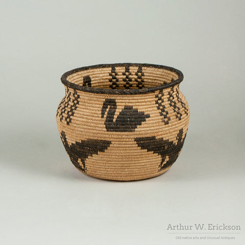 Havasupai Figured Coiled Jar Shaped Basket