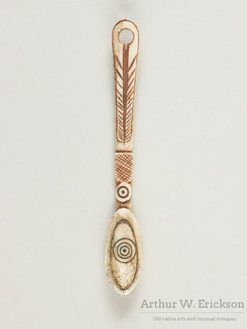 Yupik Walrus Ivory Spoon with Circle and Dot Motif
