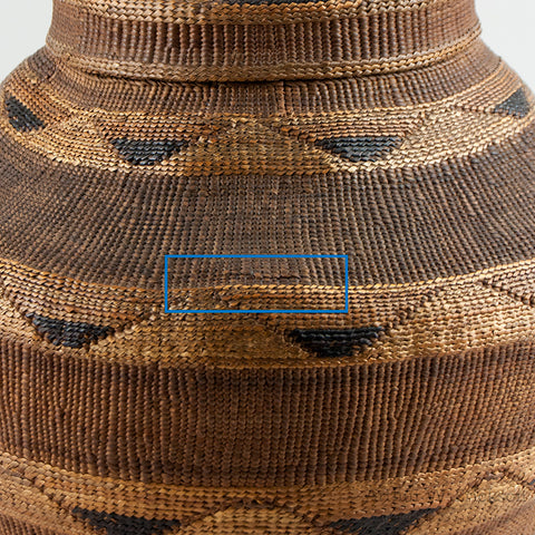 Very Large Tlingit Rattle Top Basket