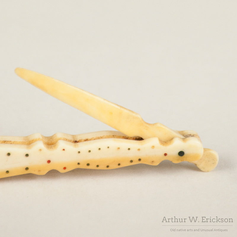 Figural Victorian Walrus Ivory toothpick