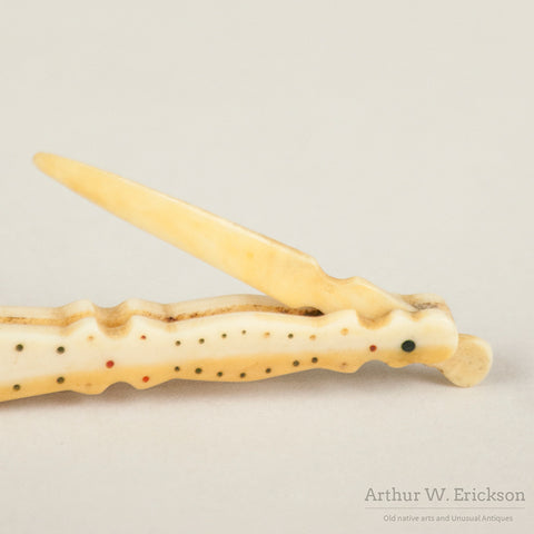 Figural Victorian Walrus Ivory toothpick