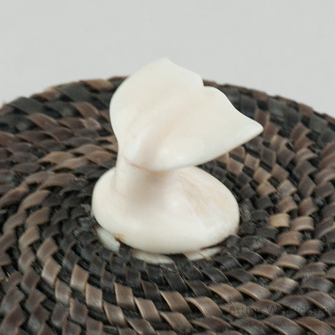 Lidded Baleen Basket with Ivory Fluke Finial and