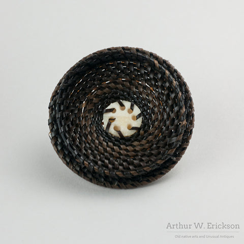 Lidded Baleen Basket with Ivory Fluke Finial and