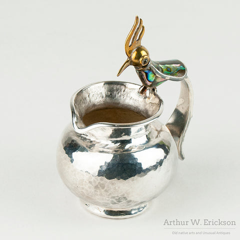 Los Castillo Pitcher with Inlaid Abalone Bird Handle