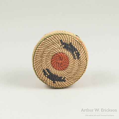 Makah Basket with Whales and Bird