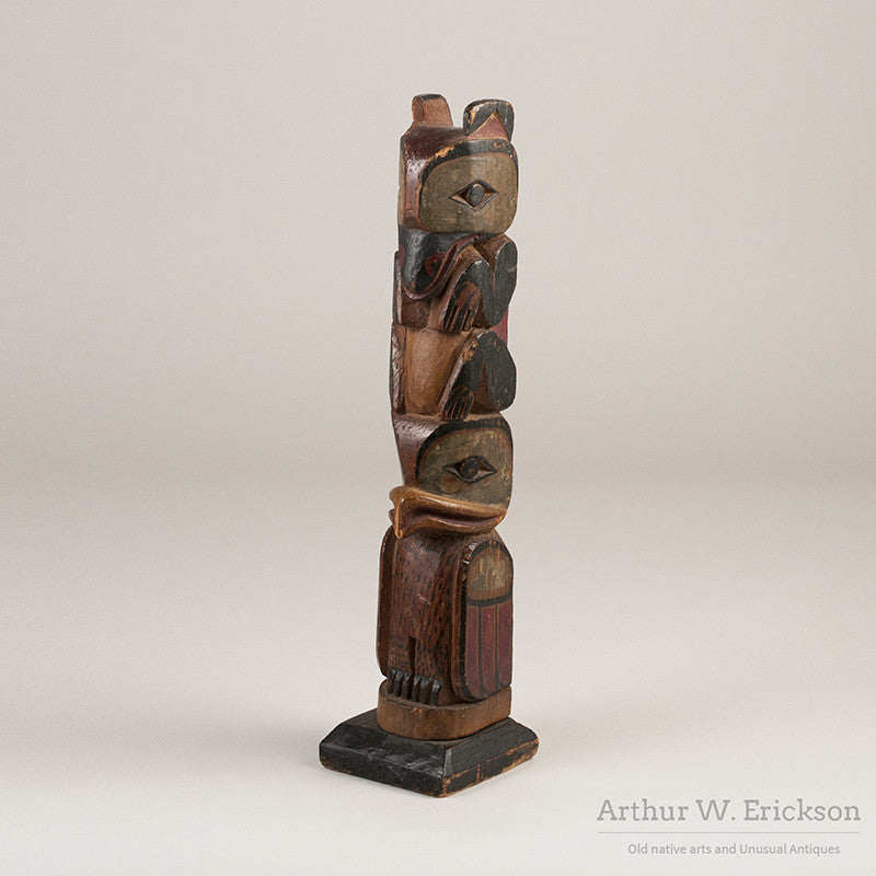 Tlingit Polychrome Model Totem Pole