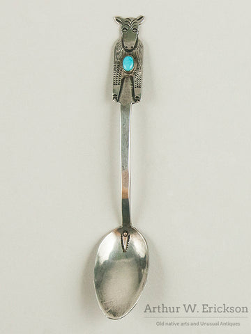 Navajo UITA6 Silver and Turquoise Figural Spoon