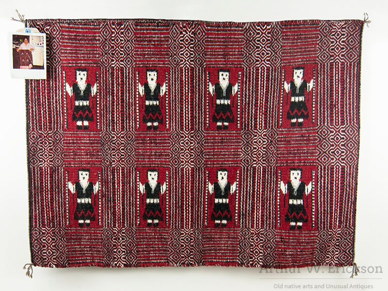 Double Face Navajo Yei Rug by Lucy Wilson