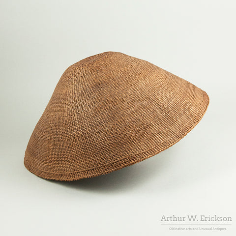 Nootka (Nuu-chah-nulth) Basketry Rain Hat