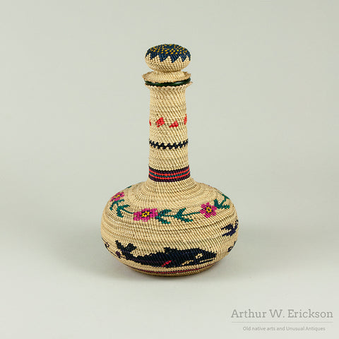 Nuu-chah-nulth Basketry Bottle by Mable Taylor