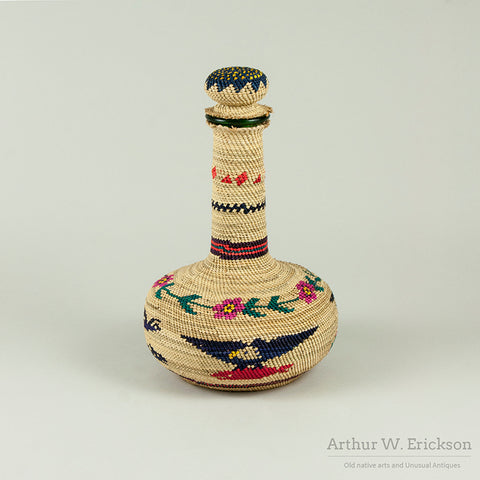 Nuu-chah-nulth Basketry Bottle by Mable Taylor