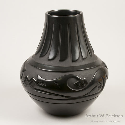Pablita Chavarria Santa Clara Large Black Vase
