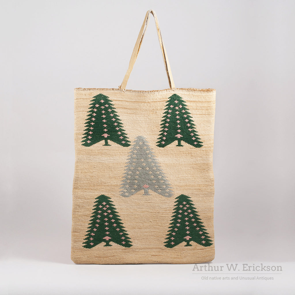 Pictorial Cornhusk Bag with Tree Design