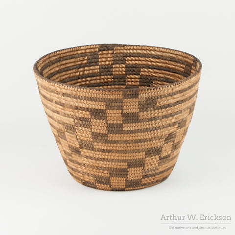 Large Pima Basket with Geometric Design