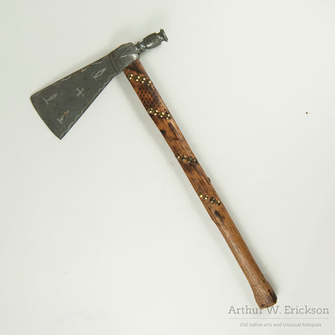 19th C Plains Dance Pewter Tomahawk with Provenance