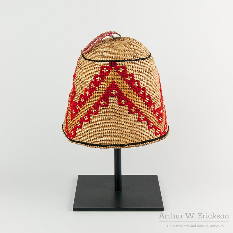 Plateau Bear Grass Hat with Red Wool Design