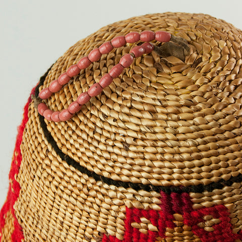Plateau Bear Grass Hat with Red Wool Design
