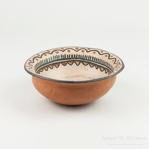 Early San Ildefonso Polychrome Pottery Bowl