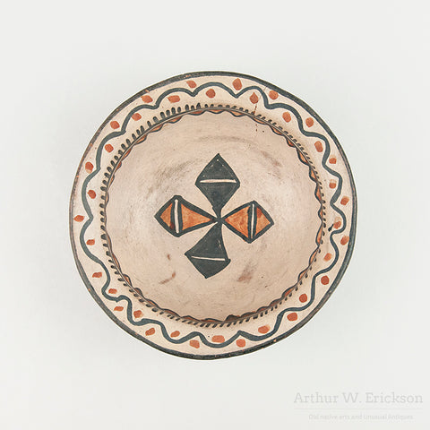 Early San Ildefonso Polychrome Pottery Bowl