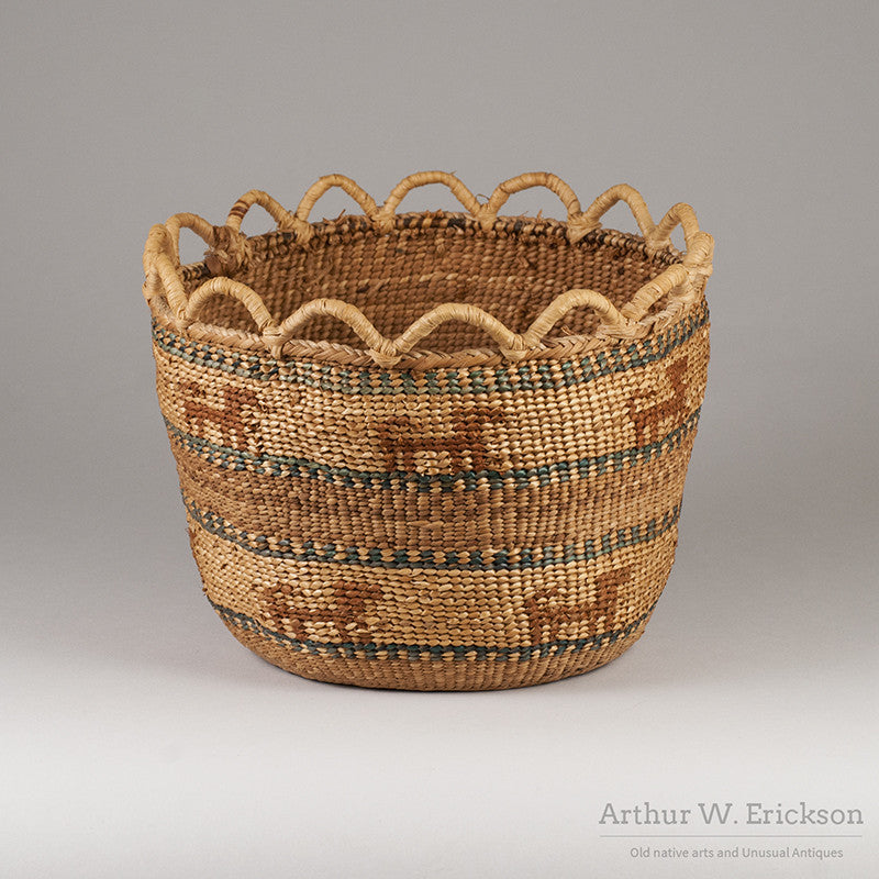Quinault Basket with Dogs - Arthur W. Erickson - 1